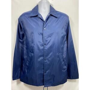 VTG JC Penny Windbreaker Jacket Men’s Size M Blue Nylon Snap Pockets